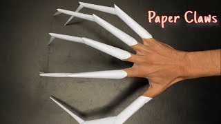 How to make Halloween Paper Claws  Origami claws  Paper dragon claws  paper craft [upl. by Dido940]