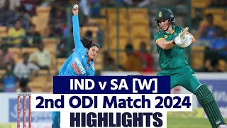 IND W vs SA W 2nd ODI Highlights India Woman vs South Africa Woman Full Match Highlights [upl. by Iverson]