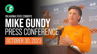 Oklahoma State football coach Mike Gundys press conference before Bedlam [upl. by Stacy]