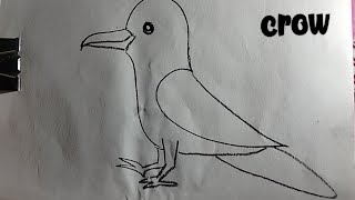 HOW TO DRAW A crow drawing 🐦‍⬛🐦‍⬛ drawings easy step by Yashtiwariarttricks [upl. by Aisenat]