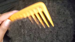 ASMR Quick Combing Detangling Husbands Natural Hair  Wide Tooth Comb Triggers [upl. by Notlrak]