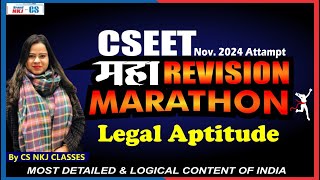 CSEET Revision  legal Aptitude  By Tanvee mam I CS NKJ CLASSES [upl. by Giffy763]