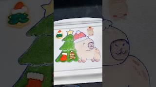 Christmas Capybara 🎄🎅  Painting on foam  Relaxing Satisfying Asmr Sounds [upl. by Nicky]