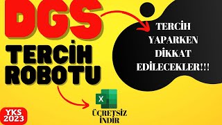 DGS TERCİH ROBOTU DGS TERCİHİNDE DİKKAT EDİLECEKLER tercihdanışmanlığı [upl. by Ardnovahs]