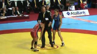 2011 Worlds Womens Freestyle 48kg Quarters  Mariya Stadnyk AZE vs Clarissa Chun USA [upl. by Laverna720]