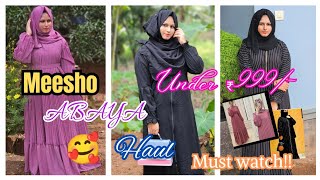 meesho abaya haul😱under ₹999‼️affordable abaya haul 🫶 mallu sd vlogs☺️must watch meeshohaul abaya [upl. by Boeschen]