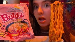 ASMR EATING SPICY RAMEN 🍜🔥 [upl. by Noland]