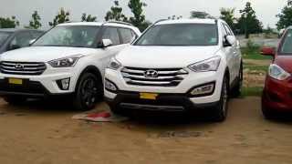 hyundai creta vs santa fe interiors amp exteriors  india 2015 [upl. by Anirav460]