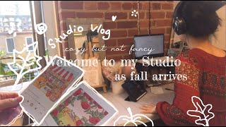 A Week in My Art Studio welcoming Fall  Fall art prints ASMR packing orders  Studio vlog 20 [upl. by Hemphill287]