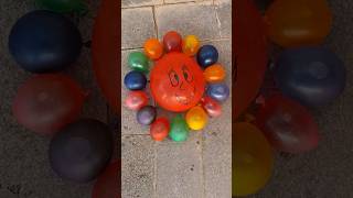 Emoji balloon pop reverse asmr with water Colorful Balloons Popping Reverse satisfying [upl. by Eillo]