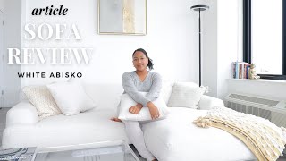 Article Sofa Review White Abisko Sectional  Durability Comfort Hack Fabric Closeups Alternative [upl. by Akirehs]