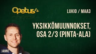 Yksikkömuunnokset osa 23 pintaala [upl. by Bailey]