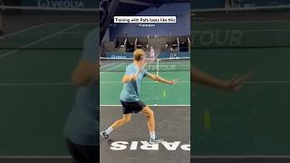 Training with Rafa Nadal looks like this 🚀 Practice with David Goffin the RPM 2022 tennis [upl. by Ahsoem]