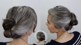 Beautiful Updo Hairstyle For Short Hair 🖤🤍 [upl. by Lirva]