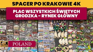 Spacer po Krakowie  Plac Wszystkich Świętych  ul Grodzka  Sklepy na Grodzkiej  Rynek Główny KRK [upl. by Roxine]