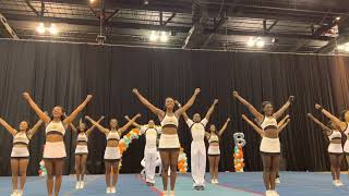 Alabama State University Cheerleaders Exhibition Routine 2021 bamablaze Showcase🐝 [upl. by Jangro]