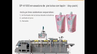 envasadora de pie bolsa doypack con tapón [upl. by Newbill]