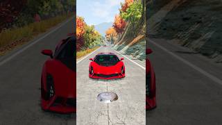 Lamborghini Cars vs Single Hydraulic Crush  BeamNGDrive shorts beamng [upl. by Timofei]