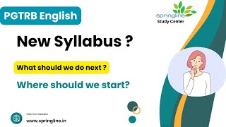 New Syllabus  PGTRB English  Where to start for exam  What are the topics repeated  springline [upl. by Sherm]