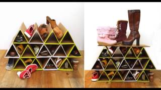 Shoe organizer homemade  Organizador de zapatos hecho en casa [upl. by Ohcirej]