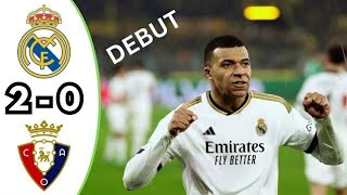 Mbappe Debut for Real Madrid  Real madrid vs Osasuna 2024 [upl. by Aicercal]