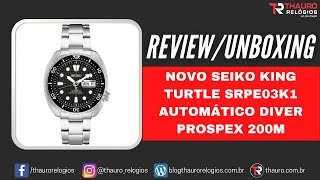 REVIEW Novo Seiko King Turtle SRPE03K1 Automático Diver Prospex 200M  Thauro Relógios [upl. by Neau]