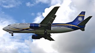 RARE ● Nauru Airlines Boeing 737300  Landing at Norwich Airport [upl. by Kos]