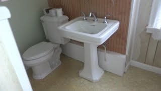 pedestal sink drain backing up  snake drain [upl. by Neeoma222]