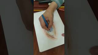 تظليل العين بألوان فايبر كاستل eye shading faber castell colors رسامين art drawing painting [upl. by Eisaj]