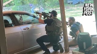 Terrifying moment shootout breaks out leaving 4 law enforcement officers dead near Charlotte video [upl. by Fanestil]