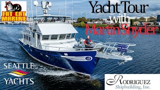 FOR SALE  895k Bray Design Rodriguez 76 2316m Steel Trawler  Yacht Tour with Martin Snyder [upl. by Retseh]