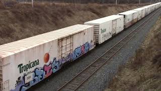 20180209 February 7 2018 CSX Q140 Tropicana Orange Juice Train at CP Berry on CSX Trenton Line [upl. by Emee116]