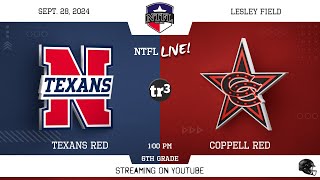 NTFL Youth Football  Northwest Texans Red at Coppell Red 6th Grade928100 PLesley Field 1 [upl. by Eicats]