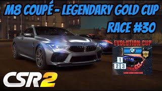 CSR 2  BMW M8 Coupé Legendary Golden CUP  Final Time to Beat Race 30 and First Look at EVO Cup [upl. by Julius]