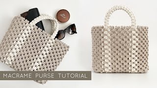 DIY MACRAME PURSE TUTORIAL  EASY MACRAME BAG  MACRAME MARKET BAG [upl. by Annasiul]