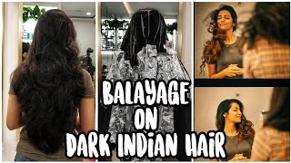 Balayage on Dark Black Indian Hair My Hair Trainsformation Harshala Patil [upl. by Ivanah]