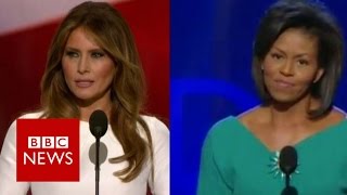 US election Did Melania Trump copy Michelle Obama BBC News [upl. by Asemaj]