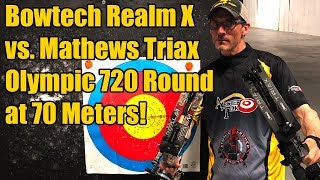 Bowtech Realm X vs Mathews Triax Olympic Distance 70 meters 720 Round [upl. by Glynas]