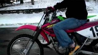 Drag Race Klx110L vs Crf100 [upl. by Noitna80]