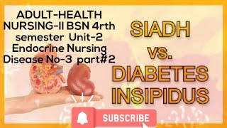 Diabetes amp SIADH Disease No3AHNII  BSN 4rth semester  Unit2 Endocrine Nursing in Urdu [upl. by Diraf25]