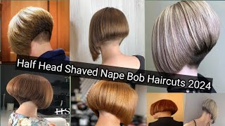 Half Head Nape Bob Haircuts and Full Head Shaved Nape Haircuts Haircut for girls Unique short Hairs [upl. by Eimmaj]