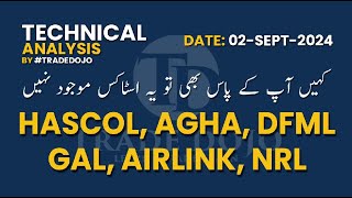 psx HASCOL AGHA DFML GAL AIRLINK NRL  Shares Technical Analysis by TradeDojo [upl. by Cece]