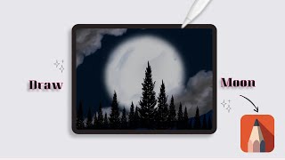 Draw a full Moon in Sketchbook [upl. by Dreddy322]