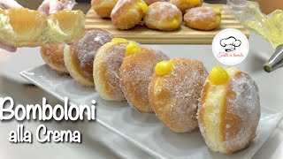 BOMBOLONI ALLA CREMA SOFFICISSIMI leggeri e vuoti dentro 🍋 [upl. by Ewald815]