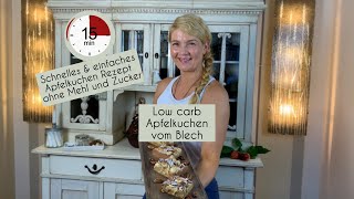 🍎 Schnelles einfaches low carb Apfelkuchen Rezept ohne Mehl und ohne Zucker 😍 Sooo lecker saftig [upl. by Chavaree630]