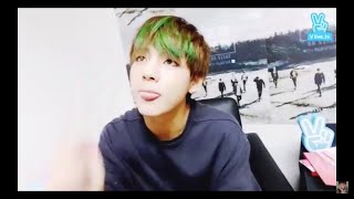 BTS Vlive  Taehyung very 1st solo live  20151129 All Subs [upl. by Ainesell]