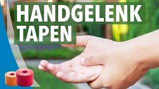 Handgelenk tapen Kinesiology Taping Anleitung für Hand und Handgelenk  Taping [upl. by Eon]