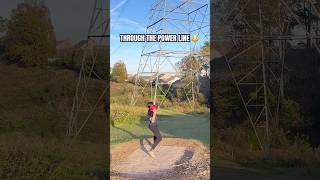 He threw his disc through the POWER LINE and almost ACED 🤯 discgolf [upl. by Kosak]