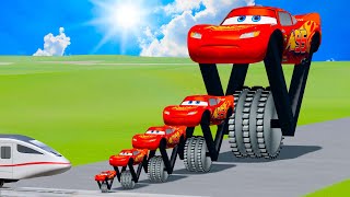 TRANSPORTING PIXAR CARS amp FRUITS WITH COLORED amp JOHN DEERE vs CLAAS vs TRACTORS  BeamNGdrive 962 [upl. by Cordier]