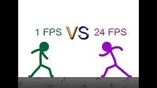 1 FPS VS 24 FPS Stickman Fight [upl. by Naitsabas]